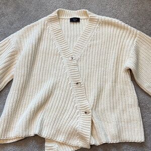 Vici Cream Chunky V-Neck Button Cardigan. Never worn!